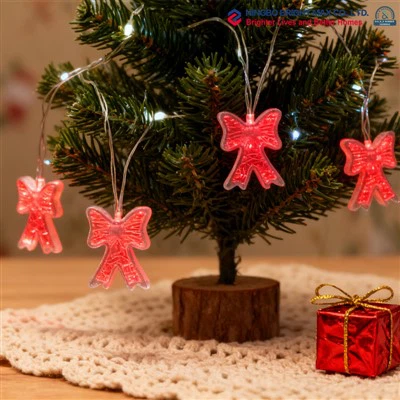 Червени и бели мини коледни лампички